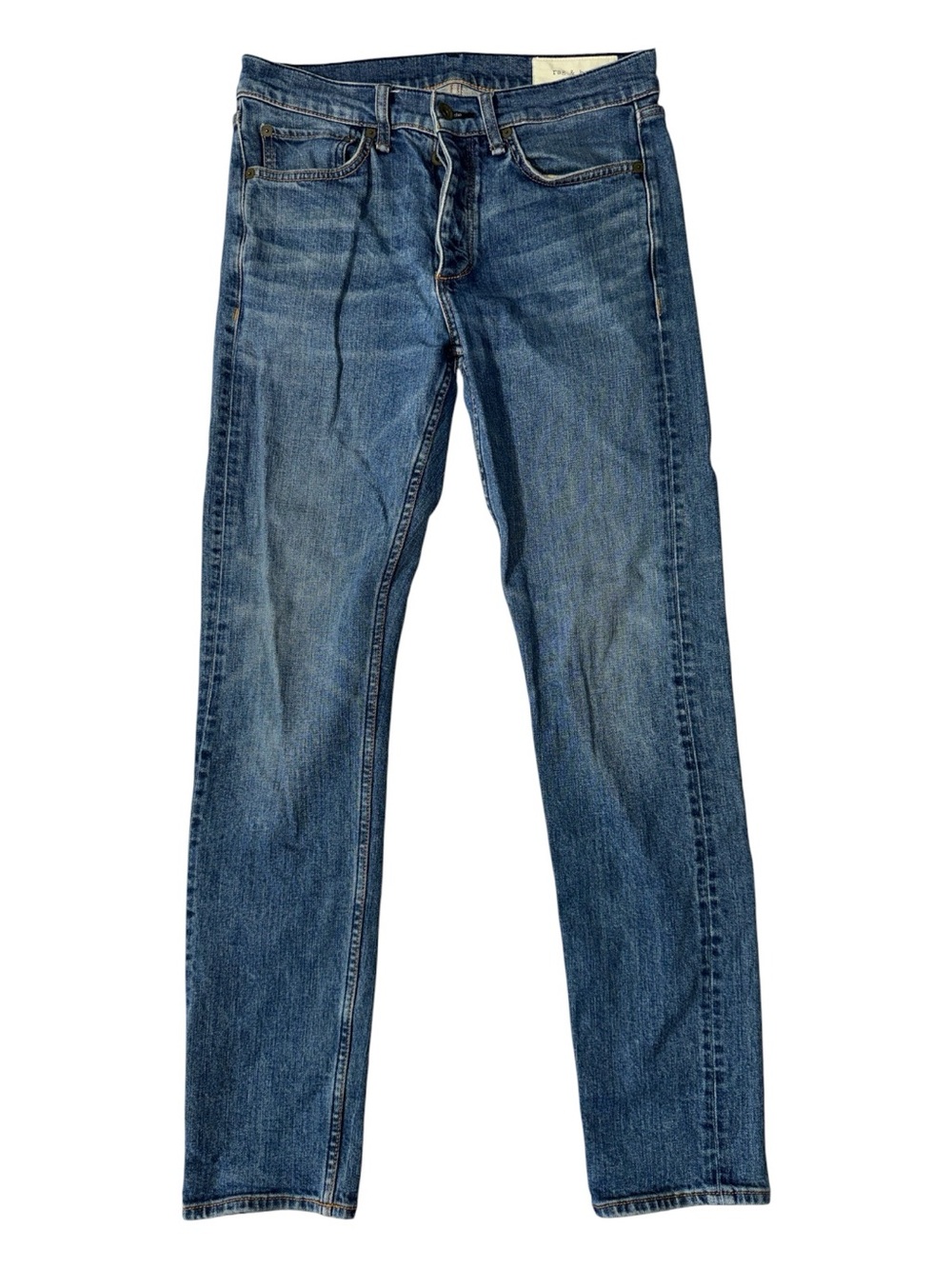 Rag & Bone mens 30x32 slim fit light blue button fly denim jeans EUC